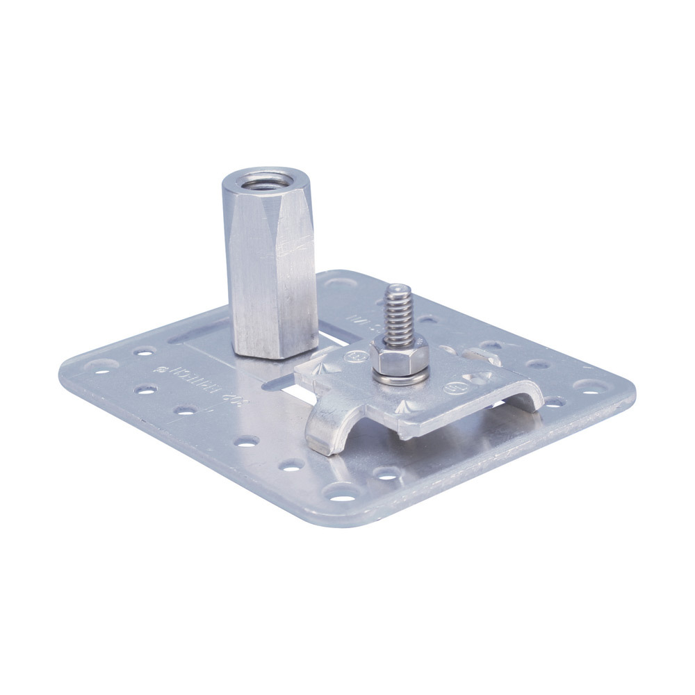 Air Terminal Base, Adjustable, Imperial Thread, Aluminum, 1/2 UNC Thread, Flat