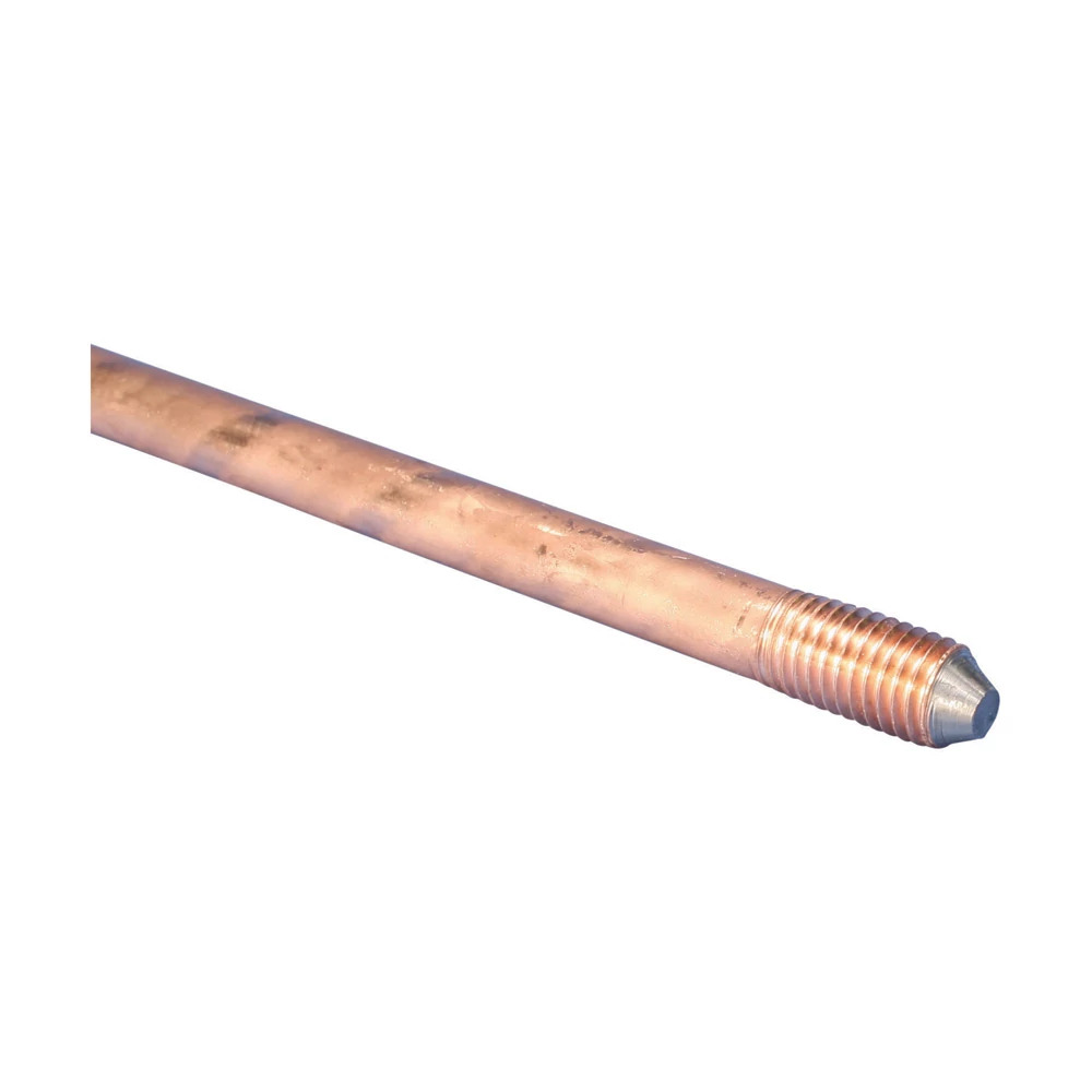 Copper-Bonded Ground Rod, Threaded, 5/8" dia, 8', 10 mil Plating, 6.7 lb