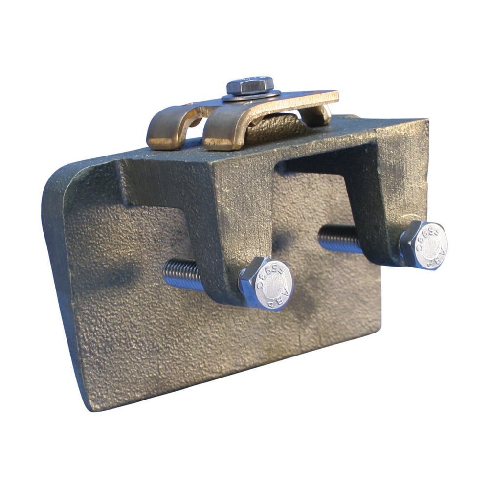 Cast Two Bolt Beam Bonding Clamp, Copper, 1" Max Flange Thickness