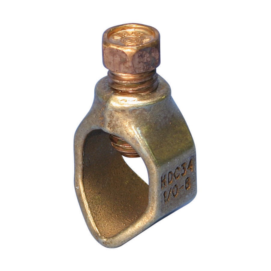 Grnd Rod Clmp, Brnz, Sil Brnz, 3/4"dia, #8 Sol-1/0 Strnd,10mm Solid-50mm Strnd