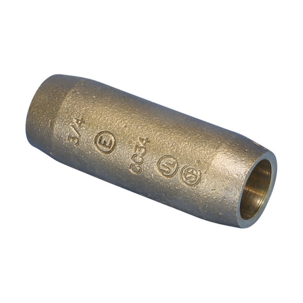 Compression Coupler for Cu-Bonded Ground Rod, Pointed, Silicon Bronze, 3/4" dia