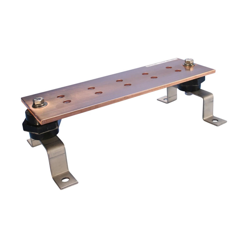 Grounding Busbar, w/Insulators and Brackets, NN, 18" x 4" x 0.25"