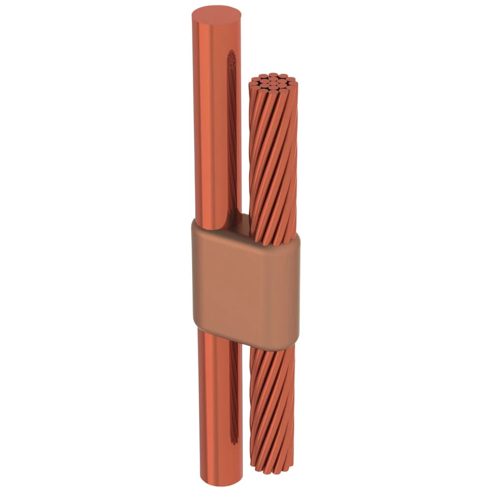 Cable to Ground Rod or Other Rounds, GP, Copper-bonded, 0.75" dia, 4/0 Concentric