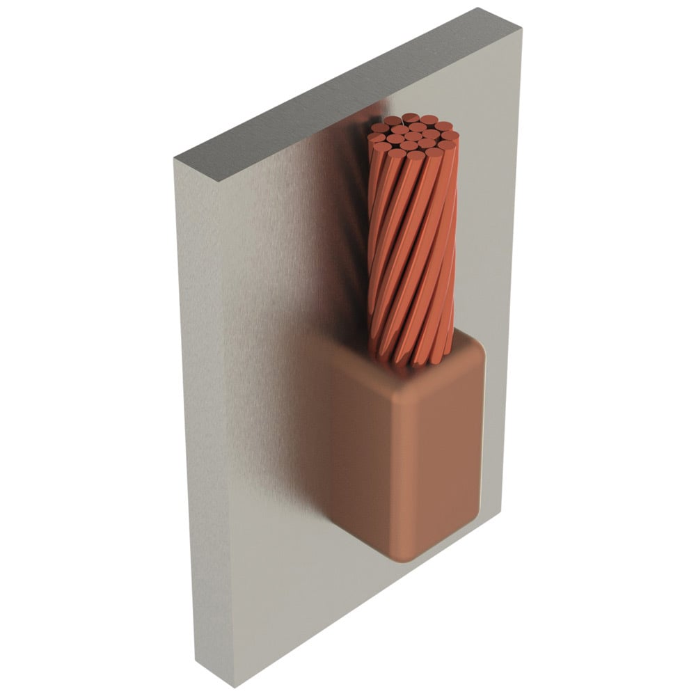 Cable to Steel, VF, #2 Solid to 2"?4" Steel Pipe