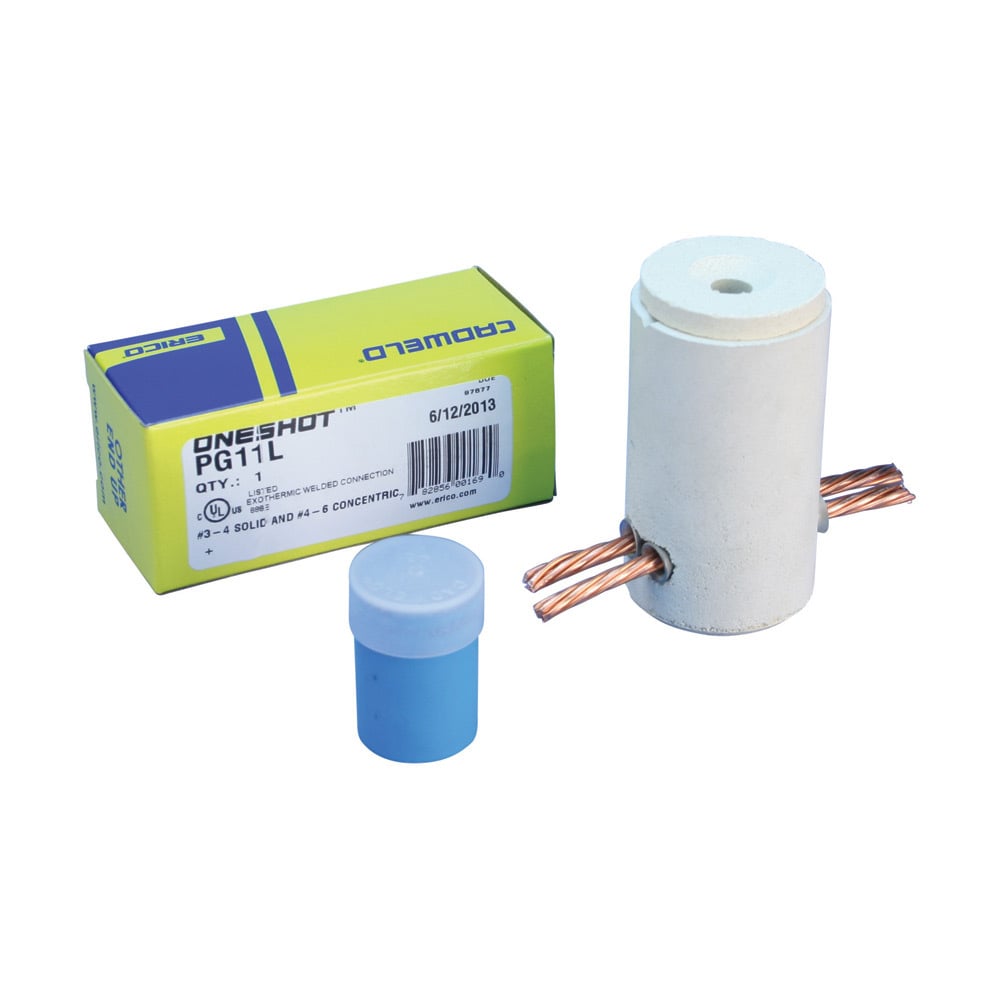 nVent ERICO Cadweld One Shot, Cable to Cable, Traditional, PG (ONE SHOT), #2, #1 Connection, Solid