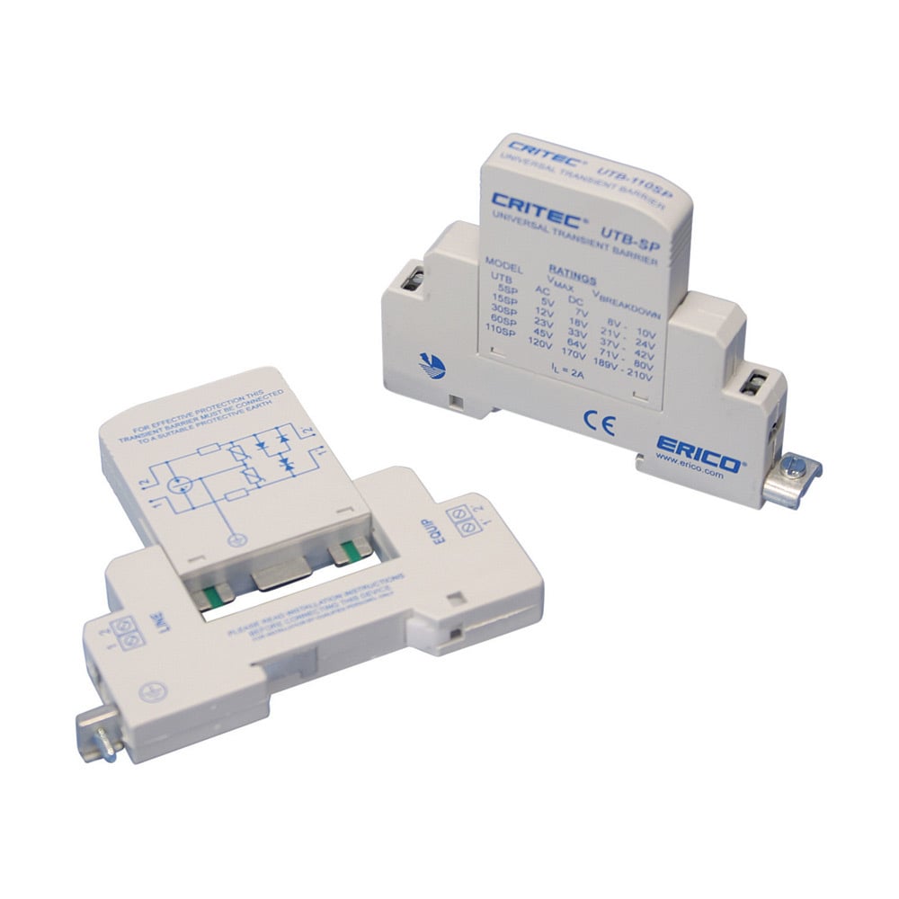 Universal Transient Barrier, Single Pair, 10-21 VAC, 15-30 VDC Un