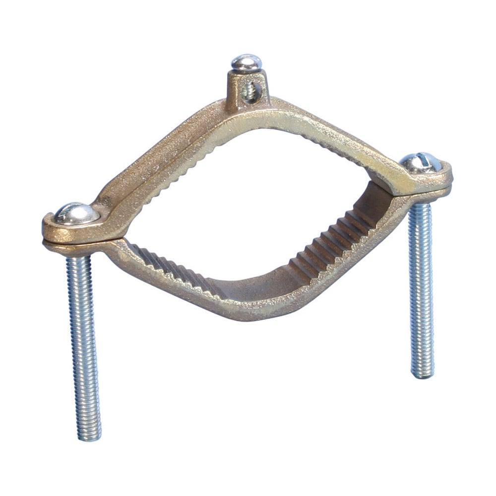 CWP3JSH Gas/Water Pipe Ground Clamp, 10 AWG Solid to 4 AWG Stranded, 6 to 16 sq-mm Stranded Conductor, Silicon Bronze