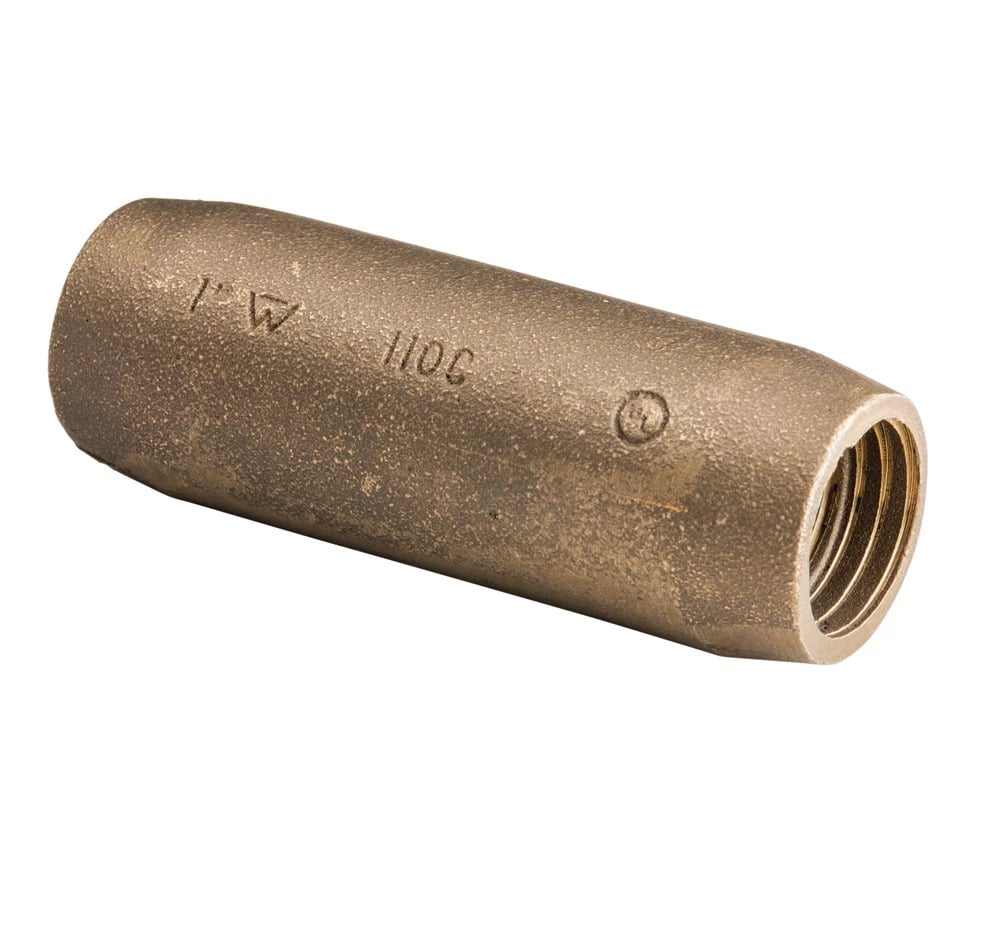 CR12S High Strength Sectional Threaded Coupler, 9/16 in Dia, 9/16 in Thread, For Use With Copper Bonded Ground Rod, Silicon Bronze