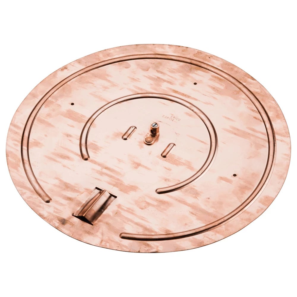 Copper Utility Pole Bottom Plate, Lug Connector, 14" dia, 0.025"