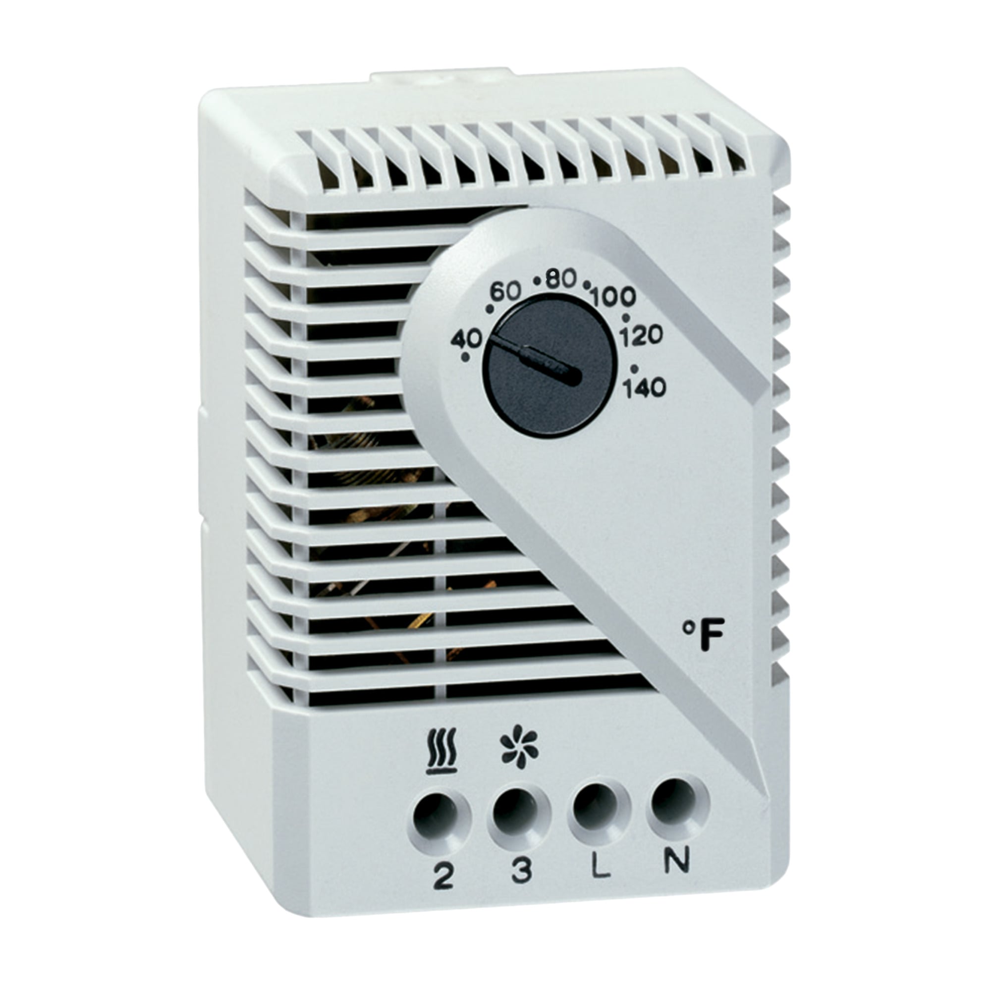 Thermostat Controller, 2.64x1.97x1.50, 115V Fahrehneit, Lt Gray, Plastic