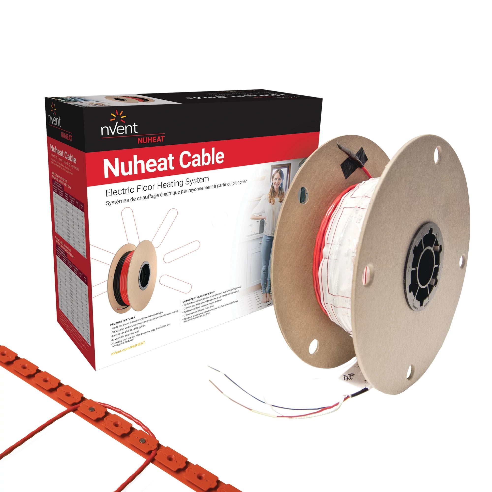 Nuheat cable, 120 V, 80 sq. ft., 7.9 Amps. Cable length 318'