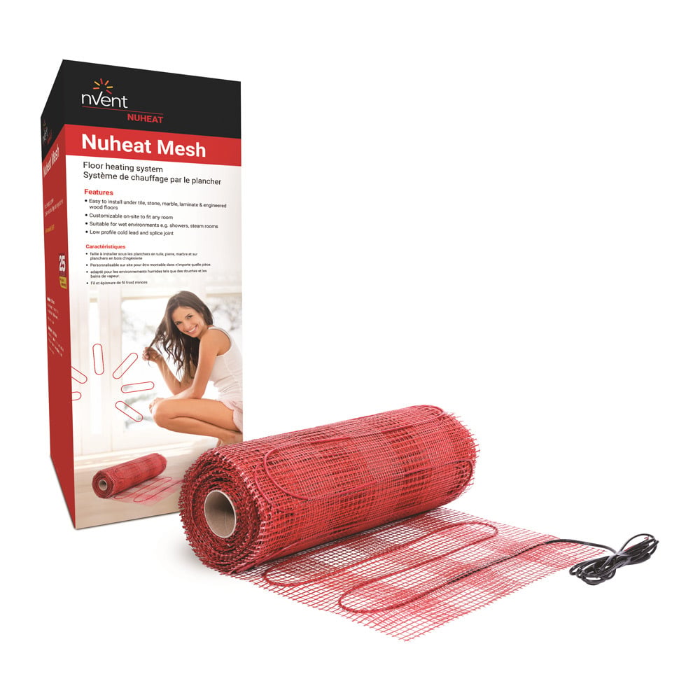 Nuheat mesh, 240 V, 85 sq. ft., 4.3 Amps, 1020 W. Mat dimensions 20" x 52'