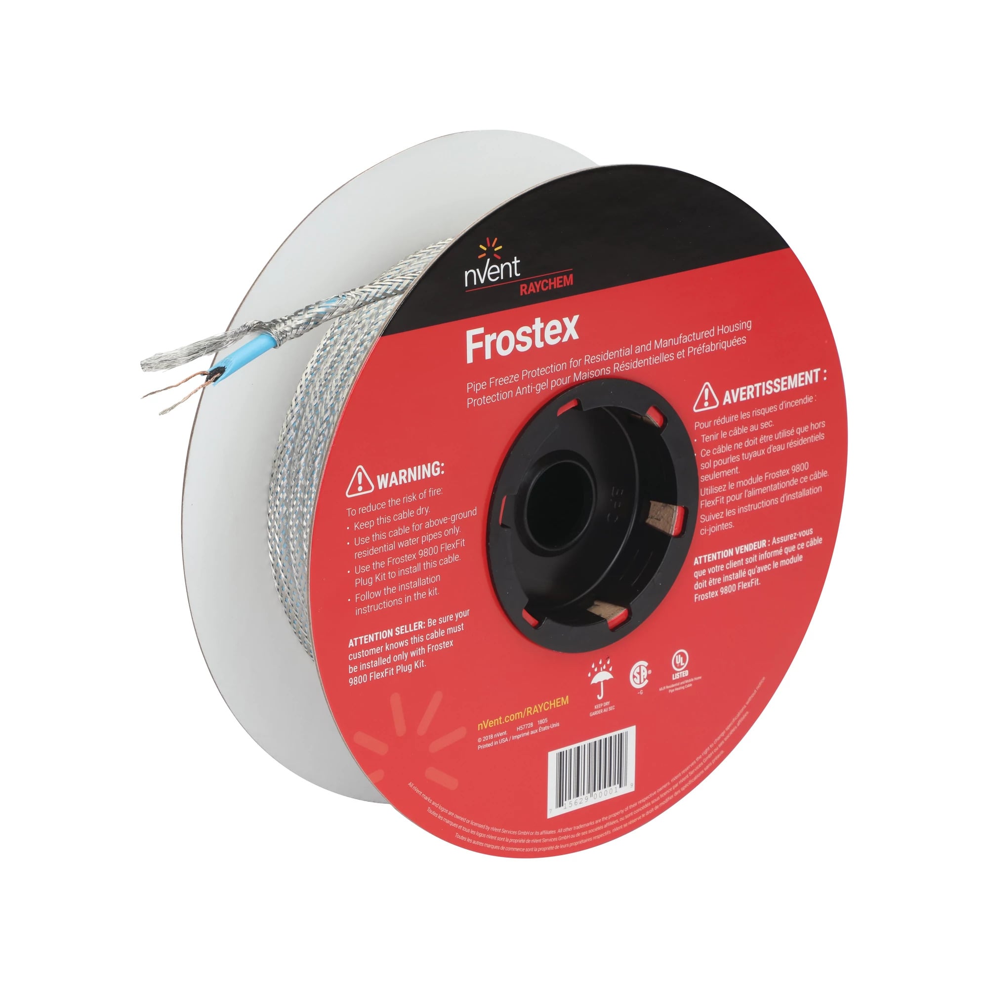 Frostex Self-Regulating Heating Cable reel, 120 V, 100 ft