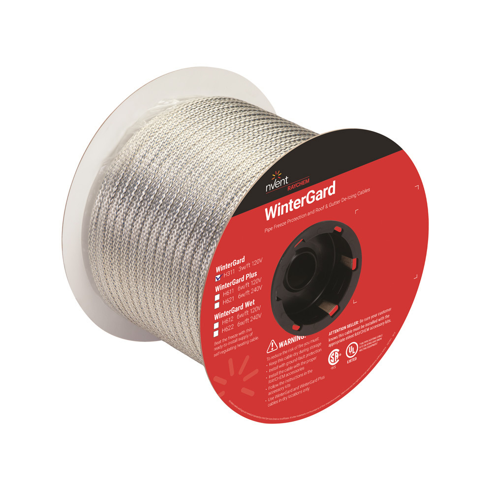 WinterGard Self-Reg Heating Cable, reel, 120 V, 3 W/ft at 40 degree F, 250 ft