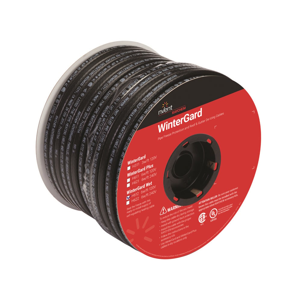 WinterGard Wet Self-Reg Heating Cable reel, 120 V, 6 W/ft at 40 degree F, 250 ft