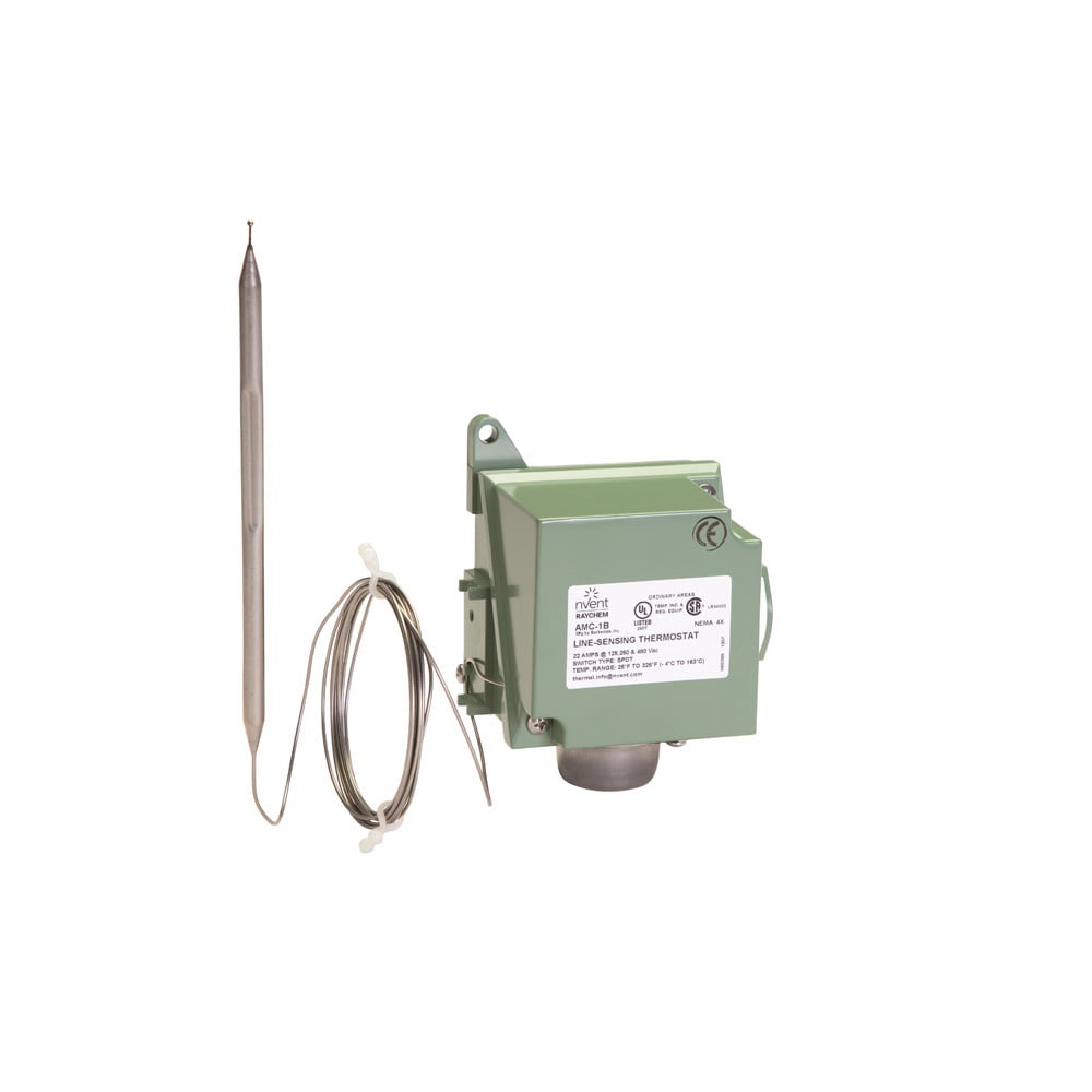 AMC-1B Line Sensing Mechanical Thermostat, 25 to 325F, 22 A up to 480 V