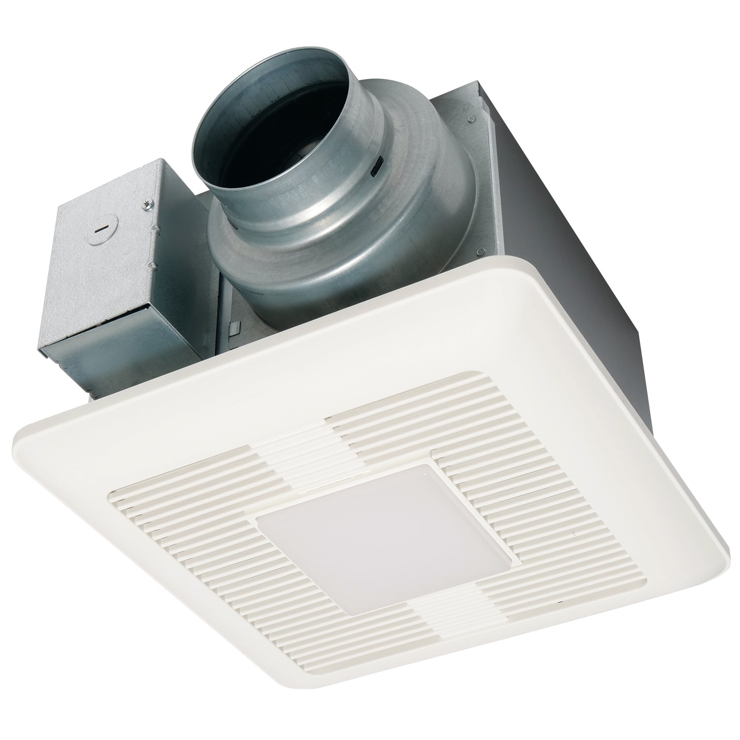 Fan/LED light with ECM Motor and Pick-A-Flow 50, 80 or 110 CFM (LED chip panel incorporates night light). 