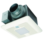 Fan/LED light with ECM Motor and Pick-A-Flow 50, 80 or 110 CFM, built-in dual motion and humidity sensors. 
(LED chip an incorporates night light). 