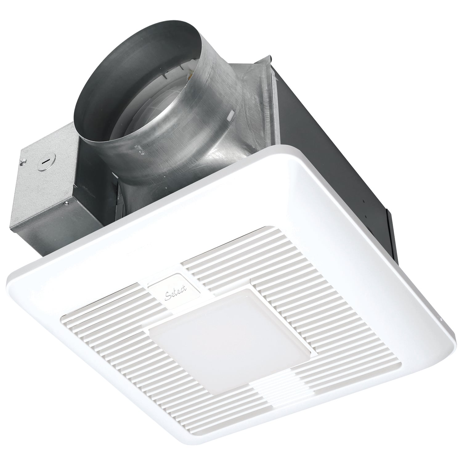Fan/LED Light with ECM Motor and Pick-A-Flow 110, 130 or 150 CFM (LED chip panel incorporates night light). 