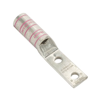 Copper Compression Lug, 2 Hole, Long Bar