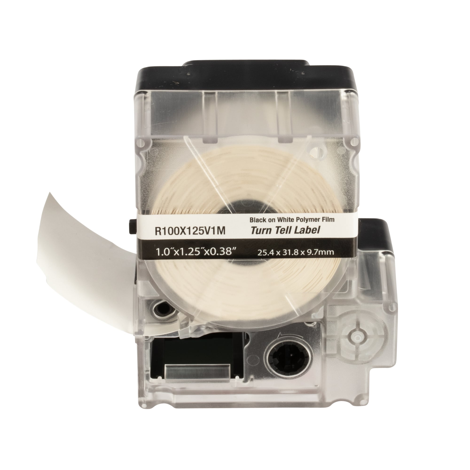 PXE R100X125V1M MP Printer Turn-Tell Label, Vinyl, White, 1.25"x1", 0.38"POH