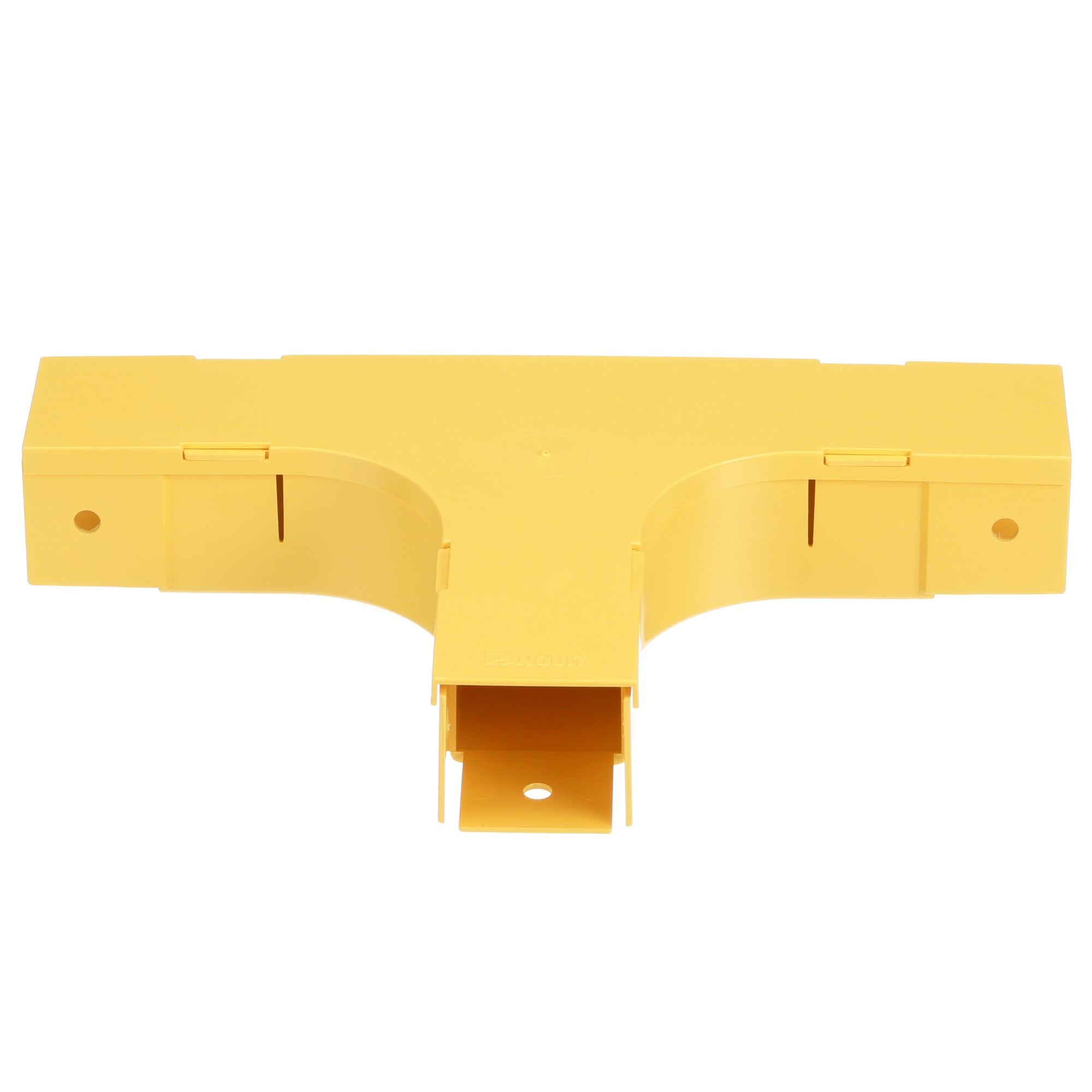 FT2X2LYL Horizontal Tee Fitting, 90 deg Bend, For Use With FiberRunner 2 x 2 Routing System, QuikLock Coupler or Channels, Snap Rivets or Bolts with Channels and 1-Port Spill-Out, PC/ABS, Yellow