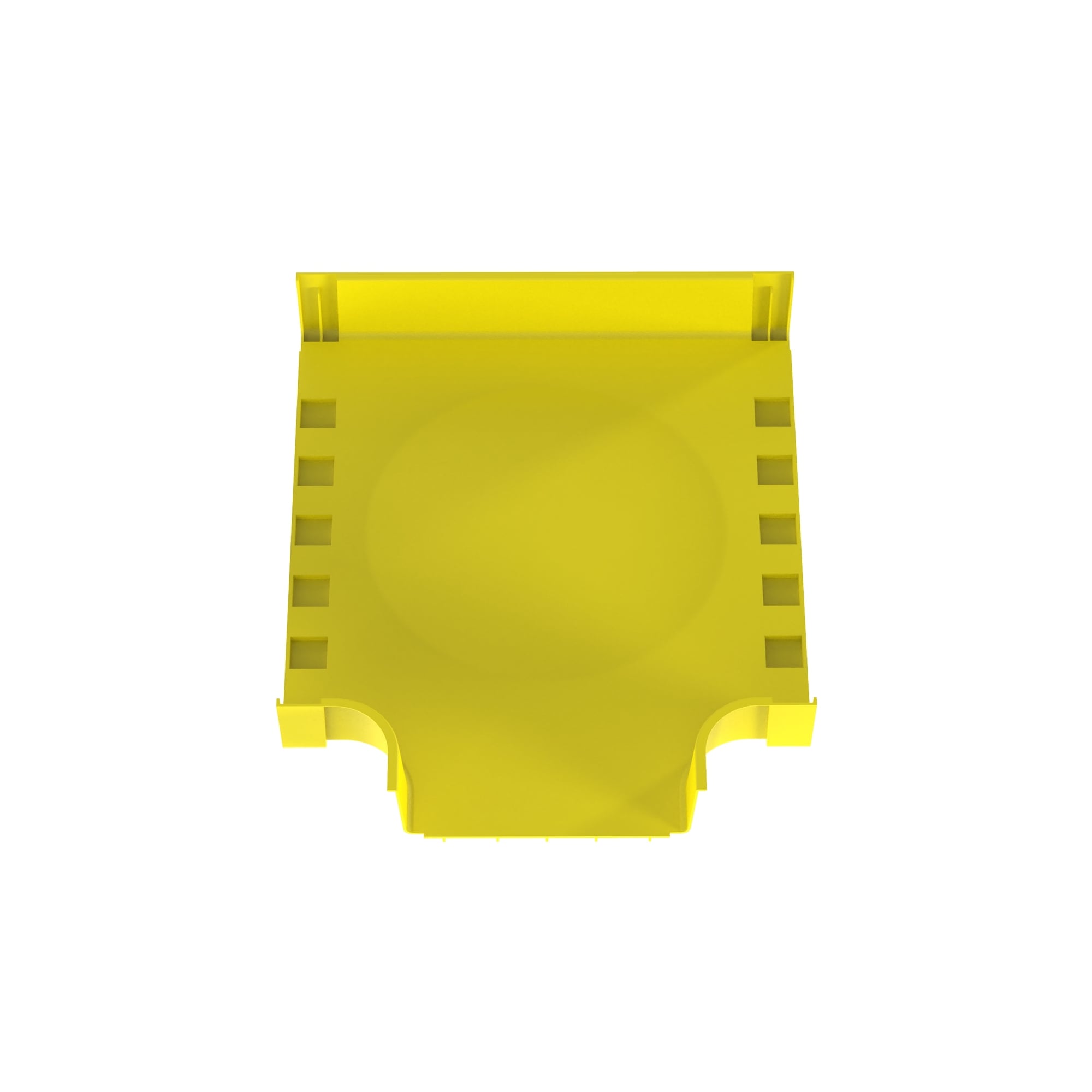 FRT24X4W12LYL Horizontal Tee Fitting, 90 deg Bend, For Use With FiberRunner 24 x 4 Routing System, PC/ABS, Yellow