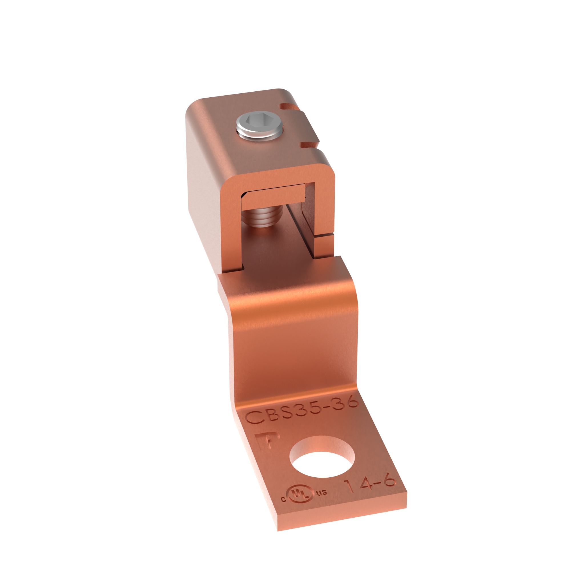 Copper Mechanical Lug, 1 Hole, 1 Barrel,