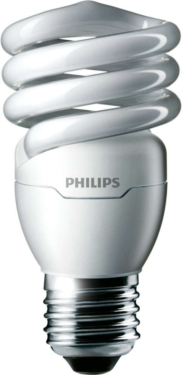Energy Saver Compact Fluorescents - Going green never looked so good Philips Energy Saver T2 Twister provides energy savings and reduced operating costs without sacrificing quality of light compared to standard incandescent equivalent.;Direct replacement for incandescent bulbs, provides a warm and inviting solt white light.;Extra small, contempory size fits better into most fixtures, including small modern fixtures. The Philips EnergySaver T2 provides energy efficient lighting in a smaller, sleeker, size that fits more fixtures. The energy saving T2 is a direct replacement for most incandescents, provides soft white light and lasts 11 years* reducing the hassle of frequest replacements. Similar light output as standard incandescent lamps;Smaller, compact size fits most small fixtures;Instant on;Long LifeLasts 11 years*;9W T2 is equivalent to 40W standard incandescent**;* Based on approximately 3 hours average usage per day/7 days per week. ** This 9W energy saving light bulb provides soft white light similar to a 40W incandescent bulb Ideal for table or floor lamps, wall sconces, and surface mounted fixtures around the home.