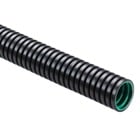 Very Flexible, Heavy Duty, 3 Layer Conduit, Course Profile, Polyamide 12/Polyamide 6, Conduit Size NW36, Black Exterior, Green Interior, 30 Meters