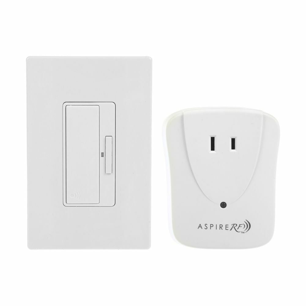 Eaton anyplace switch with Z-Wave appliance module, Power failure memory, 15A, Residential, 120V, Push button actuator, 600W, 60 Hz, Thermoplastic, White, 1-15R, Single-pole, Two wire, ungrounded, Decorator