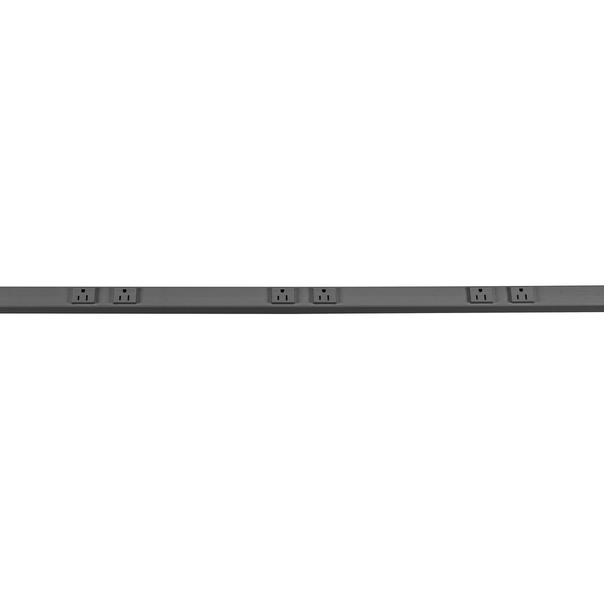 Raceway, Non-Metallic PlugTrak, 15A 125V, 5' Length, 5) Tamper Resistant Duplex Receptacles, Single Circuit, Black