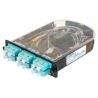 Fiber Splice Cassette with Adapter Panel and Pigtails Included, 12 Fibers, Aqua SC Duplex Adapters with Zirconia Ceramic Sleeves, OM4/OM3 Fiber.