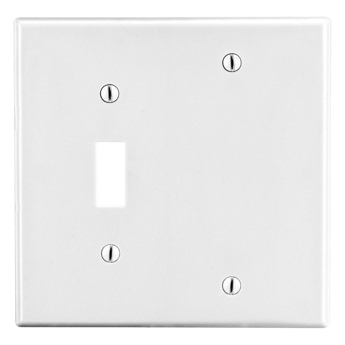 Wallplate, 2-Gang, 1) Toggle 1) Blank, White