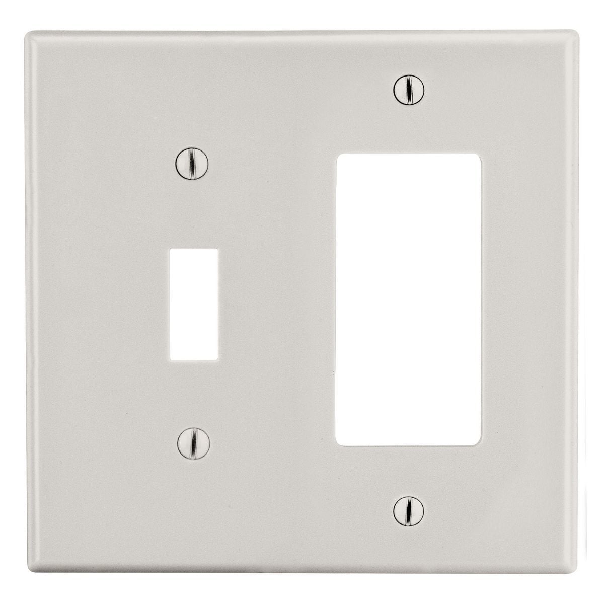Wallplate, 2-Gang, 1) Toggle 1) Receptacle, Light Almond