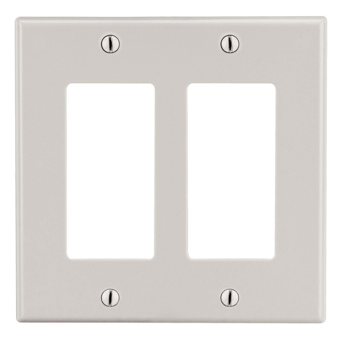 Wallplate, 2-Gang, 2) Decorator, Light Almond