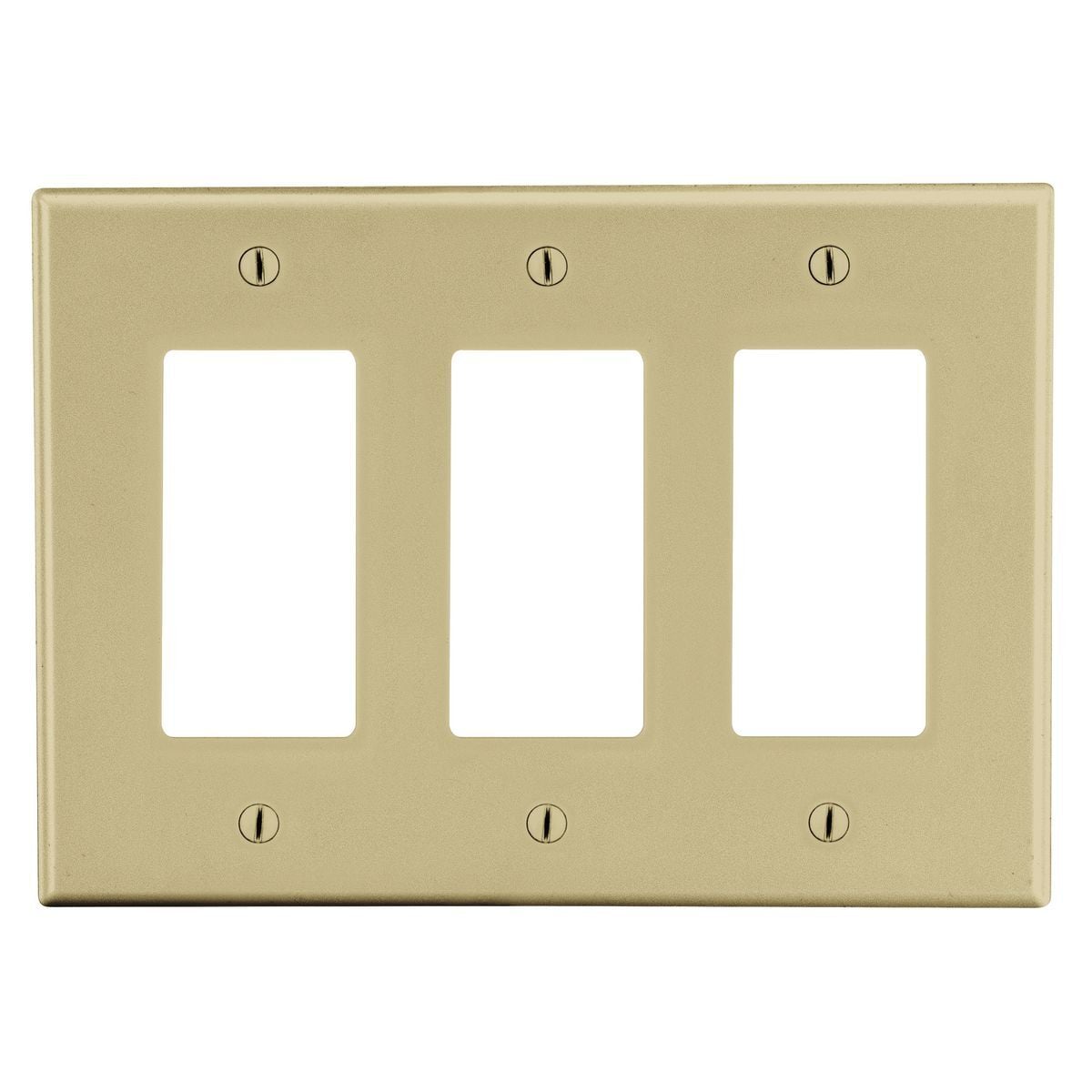 Wallplate, 3-Gang, 3) Decorator, Ivory
