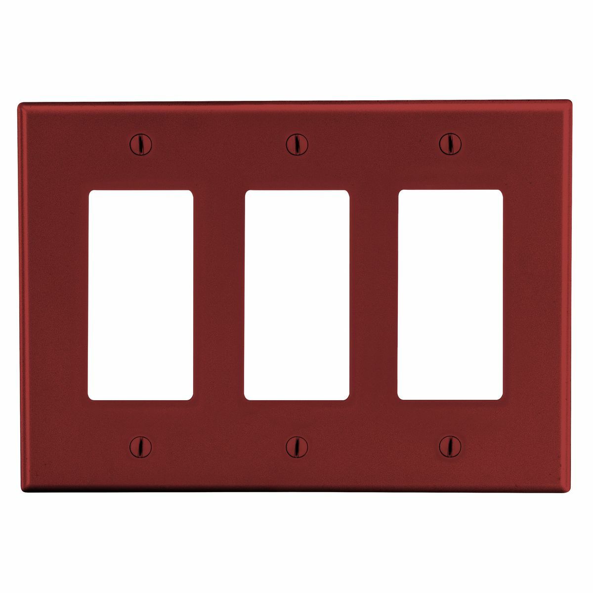 Hubbell Wiring Device Kellems, Wallplates and Box Covers, Wallplate,Non-Metallic, 3-Gang, 3) Decorator, Red