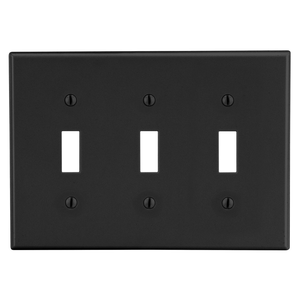 Wallplate, 3-Gang, 3) Toggle Gang, Black