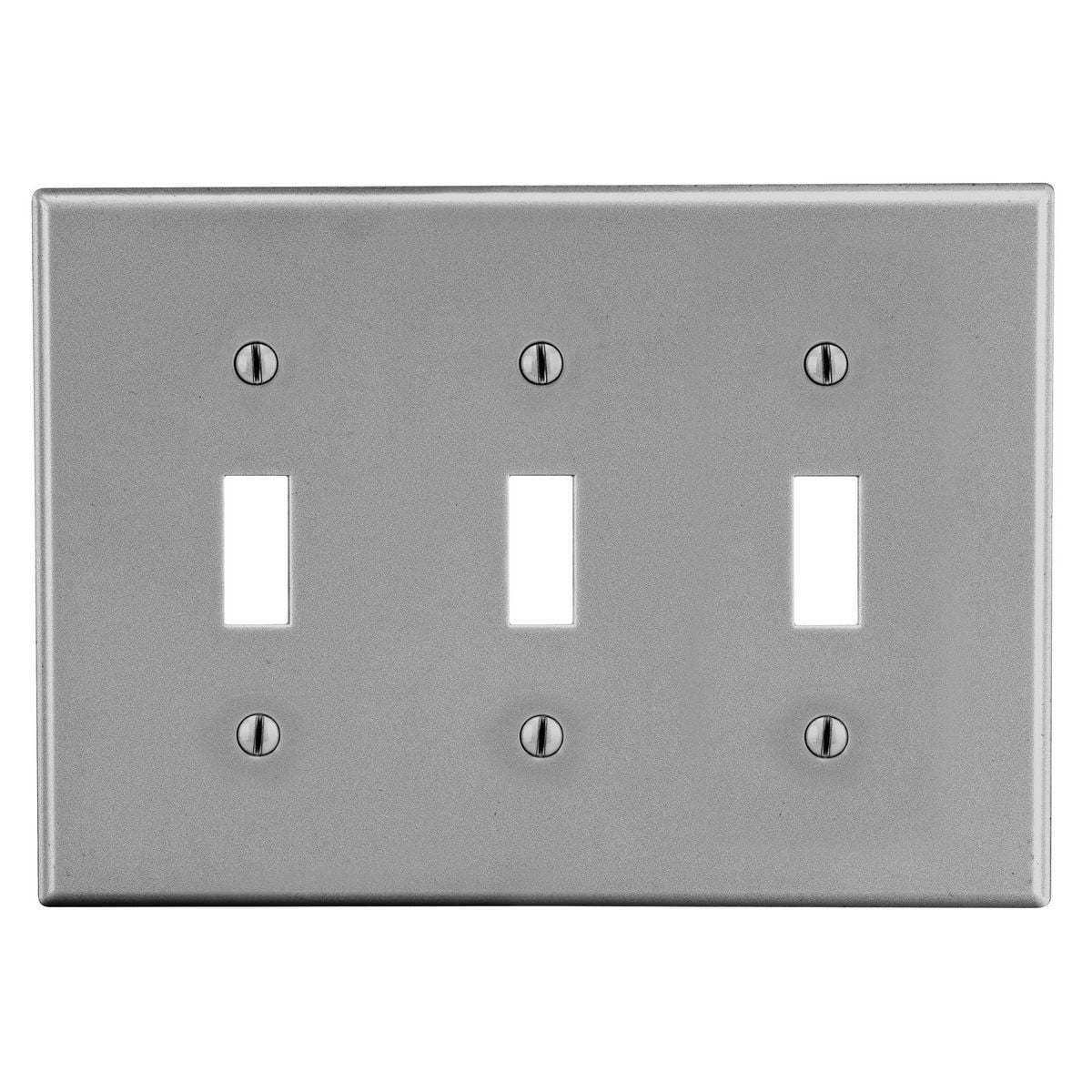 Wallplate, 3-Gang, 3) Toggle Gang, Gray