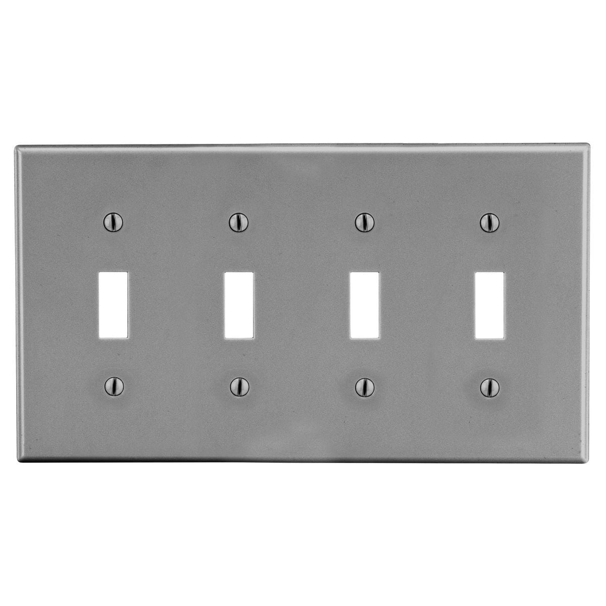 Wallplate, 4-Gang, 4) Toggle, Gray