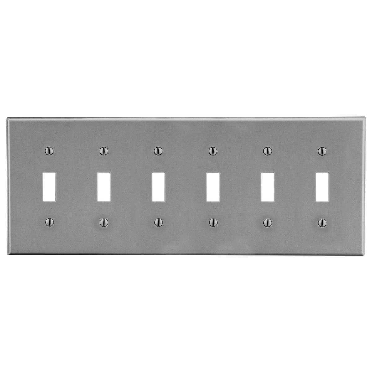 Wallplate, 6-Gang, 6) Toggle, Gray
