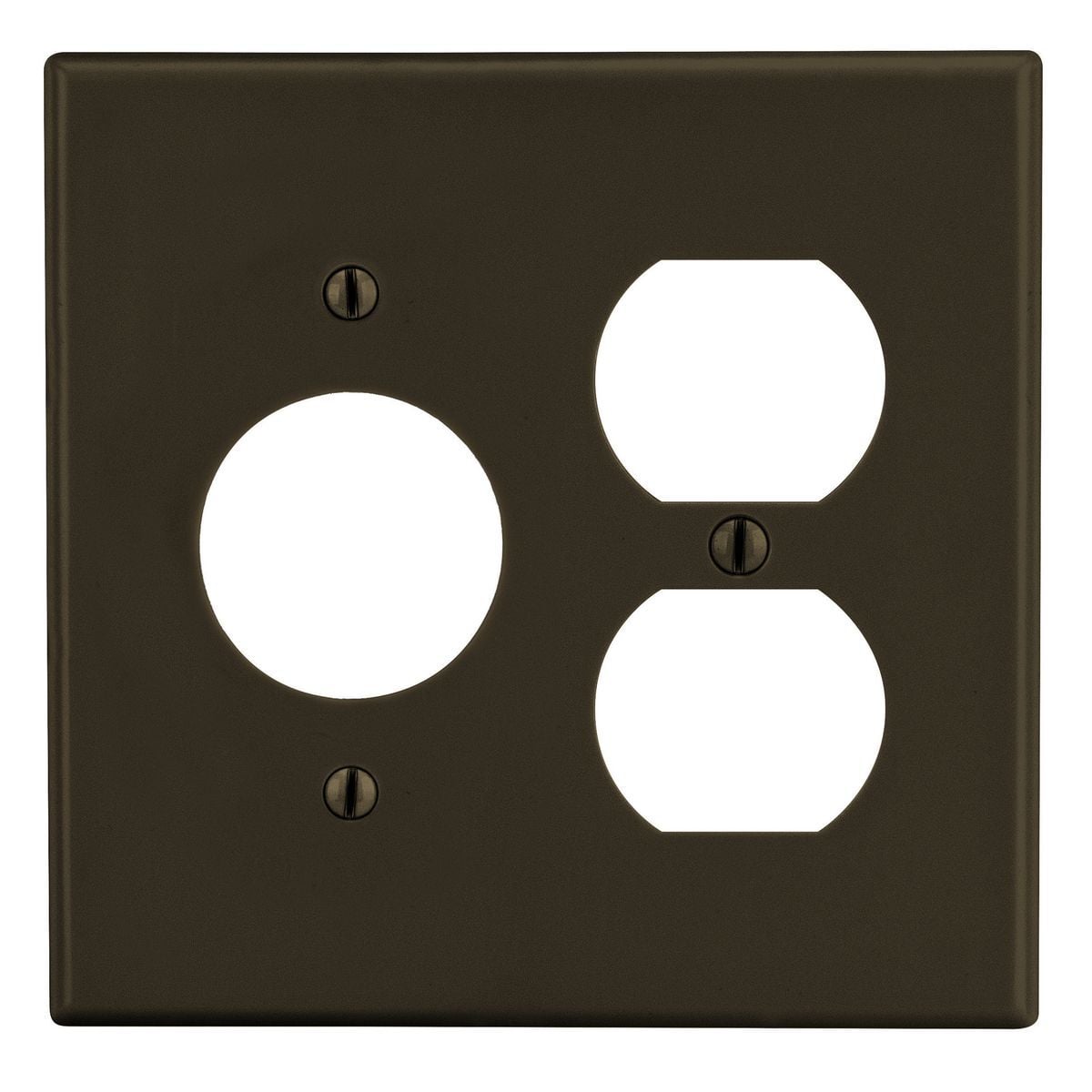 Wallplate, 2-Gang, 1) Duplex 1) 1.40" Opening, Brown