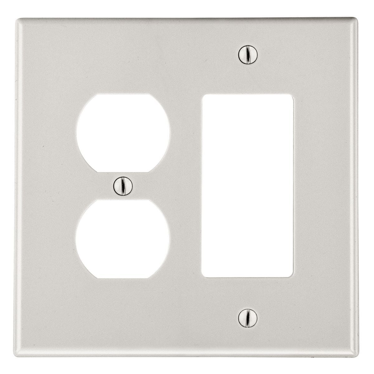 Wallplate, 2-Gang,  1) Duplex 1) Decorator, Light Almond