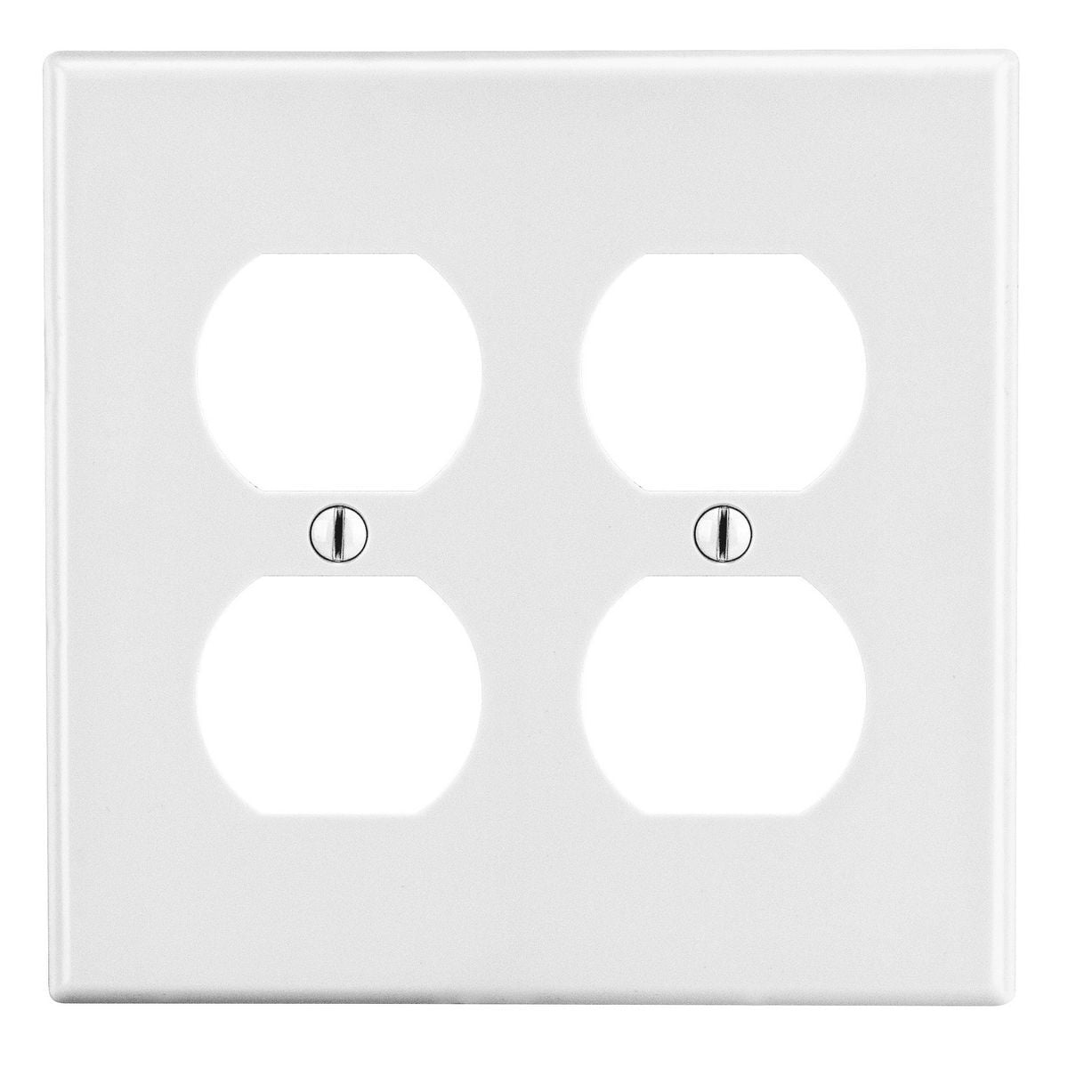 Wallplate, 2-Gang, 2) Duplex, White