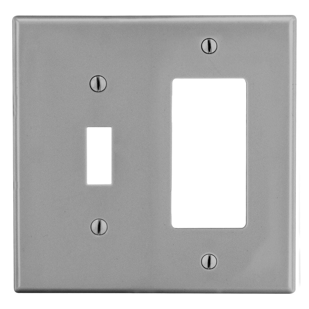 Wallplate, Mid-Size 2-Gang, 1) Toggle 1) Decorator, Gray
