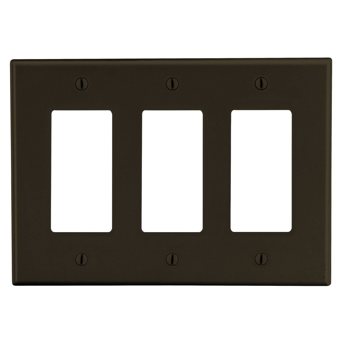 Wallplate, Mid-Size 3-Gang, 3) Decorator, Brown