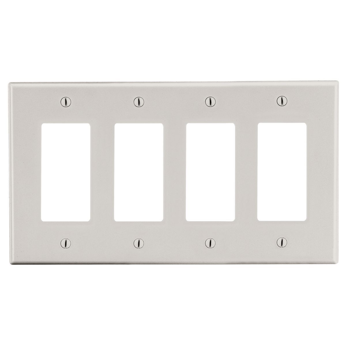 Wallplate, Mid-Size 4-Gang, 4) Decorator, Light Almond