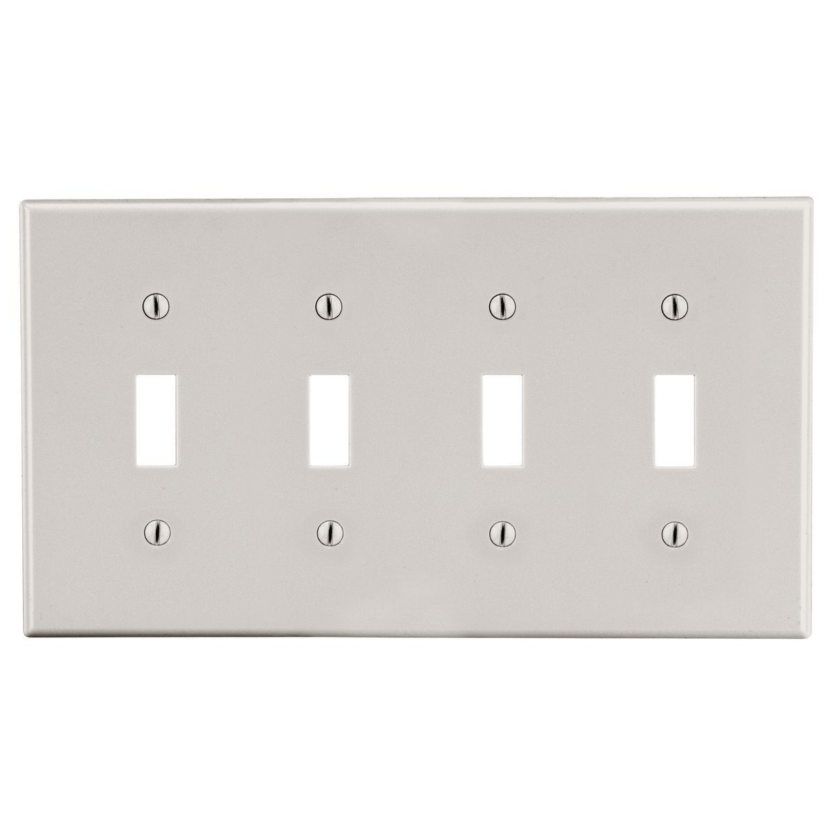 Wallplate, Mid-Size 4-Gang, 4) Toggle, Light Almond
