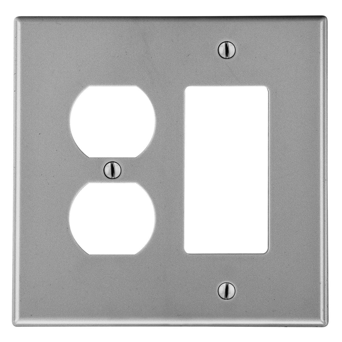 Wallplate, Mid-Size 2-Gang, 1) Duplex 1) Decorator, Gray
